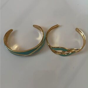 Avon Gold and Teal Bracelet Duo